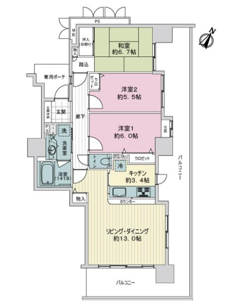 中古マンション 埼玉県上尾市谷津２丁目 JR高崎線上尾駅 5,980万円
