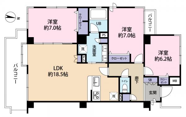 中古マンション 横浜市鶴見区東寺尾中台 JR京浜東北線鶴見駅 3,780万円