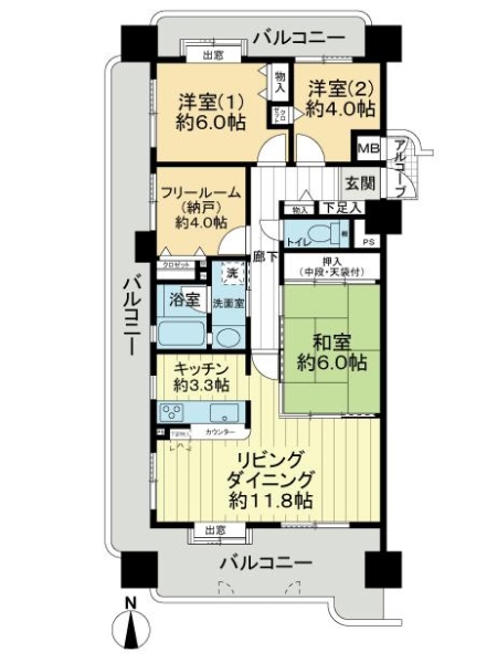 中古マンション 大阪府茨木市上穂積１丁目 JR東海道本線（米原〜神戸）茨木駅 4,480万円