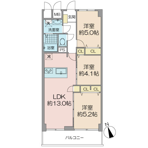 中古マンション さいたま市大宮区堀の内町１丁目 JR京浜東北線大宮駅 2,490万円