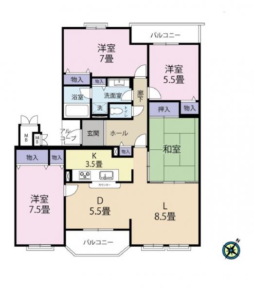 中古マンション 横浜市都筑区南山田１丁目 横浜市営地下鉄グリーンライン北山田駅 4,180万円
