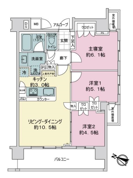 中古マンション 埼玉県さいたま市浦和区常盤３丁目 JR京浜東北線北浦和駅 5,870万円