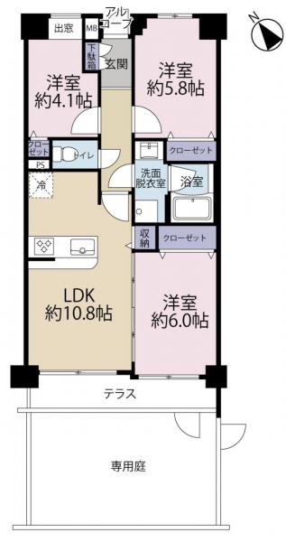 中古マンション 多摩市中沢２丁目 小田急多摩線唐木田駅 2,680万円