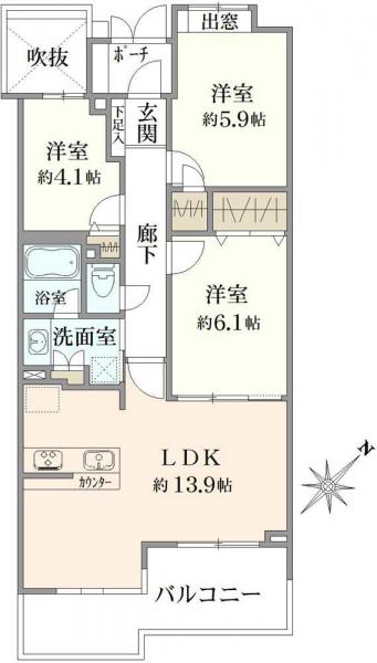 中古マンション 東京都府中市武蔵台３丁目 JR中央本線西国分寺駅 5,399万円