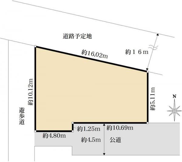 土地 東京都三鷹市北野１丁目 京王競馬場線千歳烏山駅 5,480万円