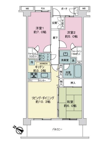 中古マンション 千葉県市川市本塩 東西線妙典駅 4,480万円