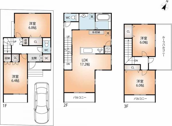新築戸建 神戸市長田区寺池町2丁目 神戸市営地下鉄西神山手線上沢駅 3,480万円