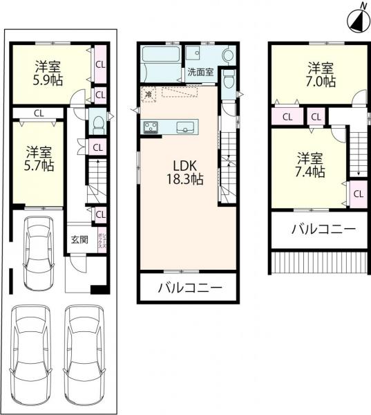 中古戸建 大阪市淀川区三津屋中２丁目 阪急神戸線神崎川駅 4,680万円