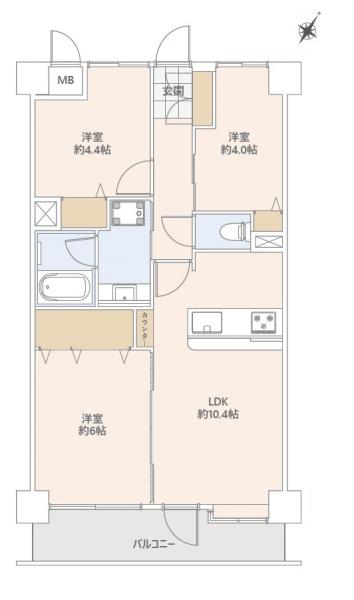 ライオンズマンション与野本町第5 間取り図
