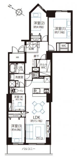 アル―サ北与野ノースピア上落合 間取り図