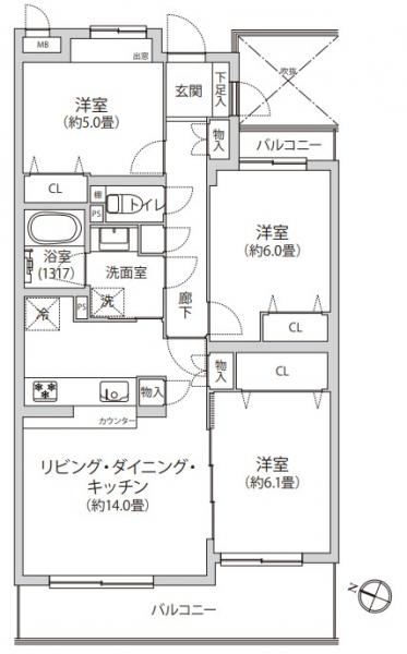 中古マンション 府中市武蔵台３丁目 JR中央線西国分寺駅 4,999万円