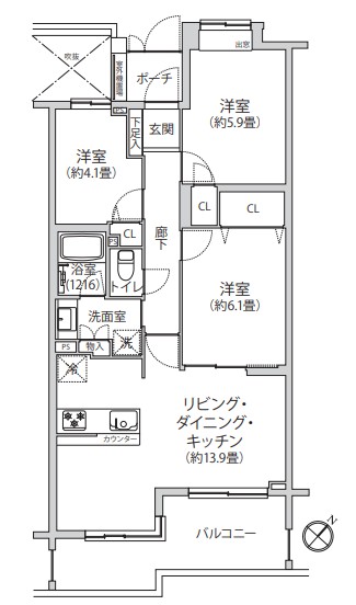 中古マンション 府中市武蔵台３丁目 JR中央線西国分寺駅 5,399万円