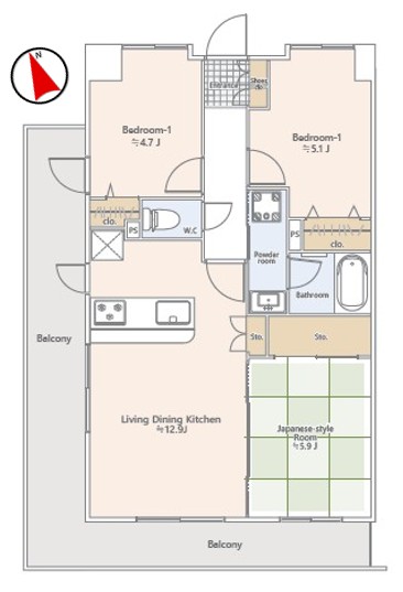 中古マンション 多摩市諏訪４丁目 京王相模原線京王永山駅 3,680万円