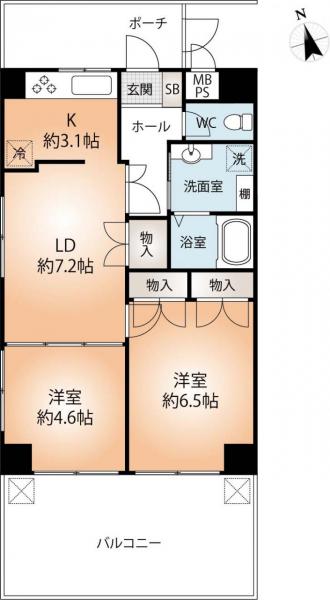 中古マンション 神戸市須磨区飛松町2丁目 神戸市営地下鉄西神山手線板宿駅 690万円