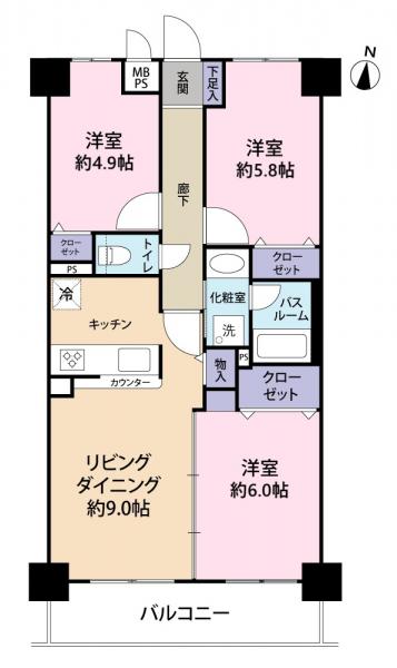 中古マンション 所沢市大字山口 西武狭山線下山口駅 2,299万円