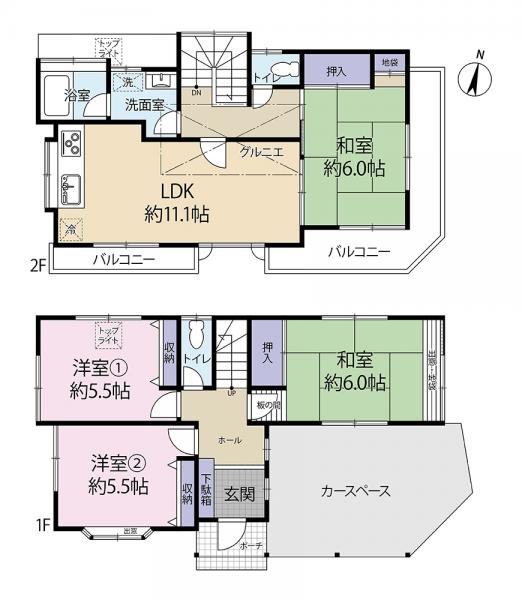 中古戸建 東大和市新堀1丁目 西武拝島線小川駅 1,680万円