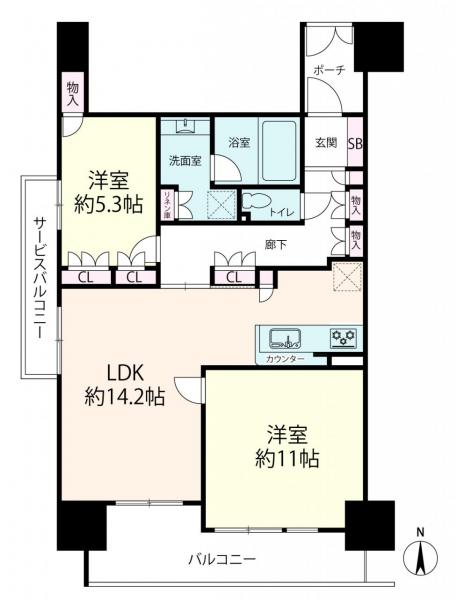 シャリエ日本橋高津 間取り図