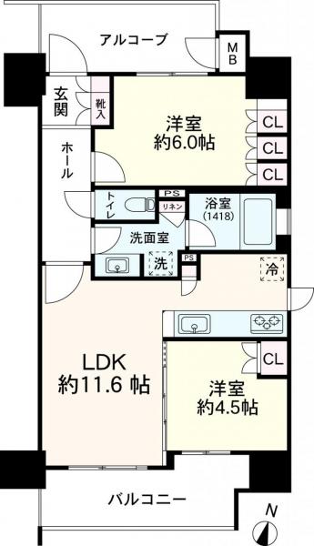 ファインフラッツ北浜 間取り図
