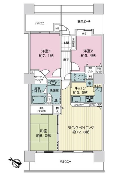 中古マンション 埼玉県上尾市谷津２丁目 JR高崎線上尾駅 4,980万円