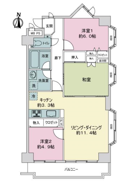 中古マンション 埼玉県さいたま市中央区下落合５丁目 JR埼京線与野本町駅 2,930万円