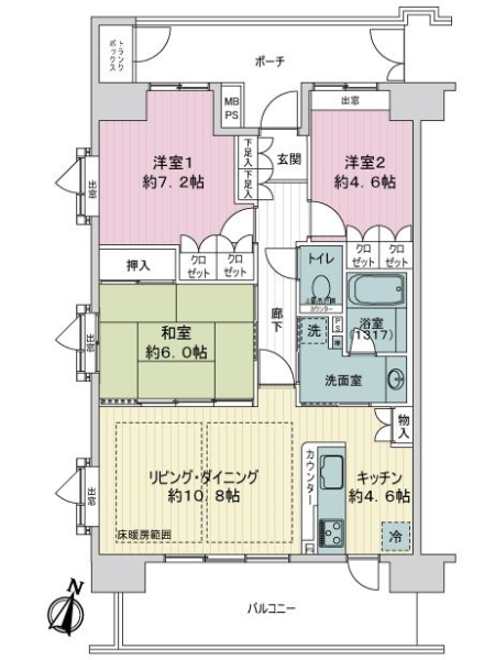 中古マンション 東京都大田区東六郷３丁目 京急本線六郷土手駅 6,480万円