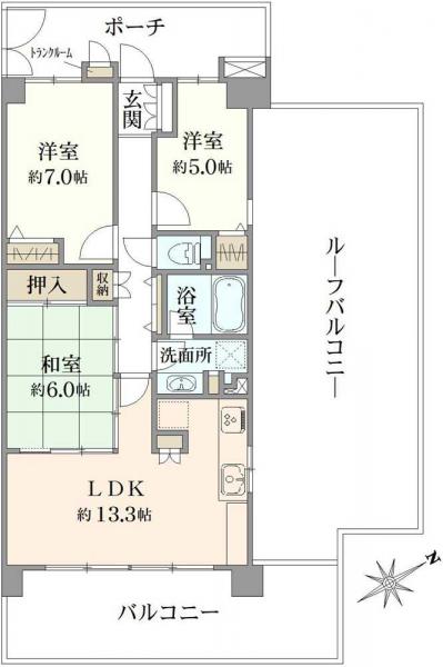 中古マンション 東京都府中市住吉町２丁目 京王競馬場線中河原駅 4,999万円