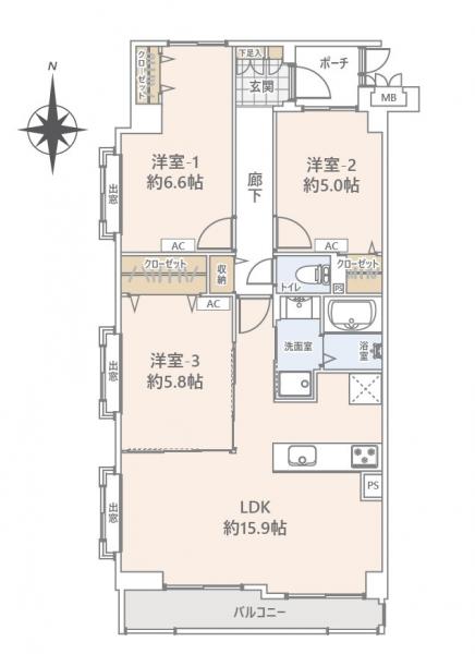 中古マンション 戸田市大字上戸田 JR埼京線戸田駅 3,580万円