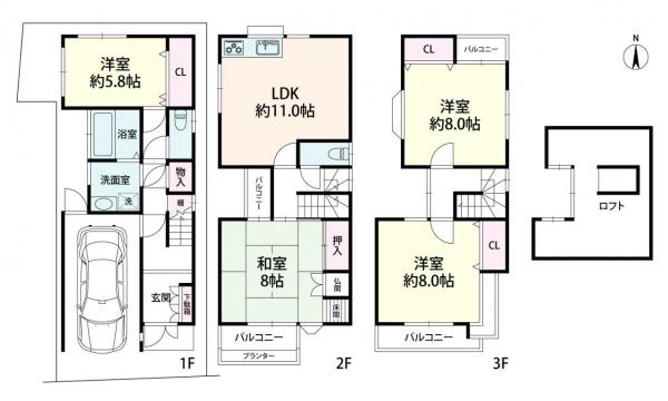中古戸建 大阪市福島区福島３丁目 JR東西線新福島駅 9,800万円