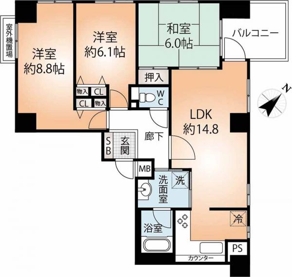 中古マンション 神戸市中央区下山手通８丁目 JR東海道本線（米原〜神戸）元町駅 3,880万円
