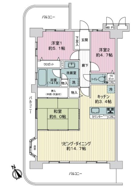 中古マンション 兵庫県明石市硯町２丁目 山陽電鉄本線西新町駅 2,890万円