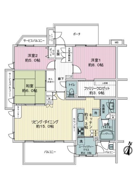 中古マンション 埼玉県さいたま市南区沼影２丁目 JR埼京線武蔵浦和駅 6,280万円