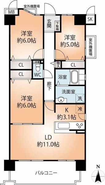 中古マンション 神戸市須磨区清水台 神戸市営地下鉄西神山手線妙法寺駅 1,980万円
