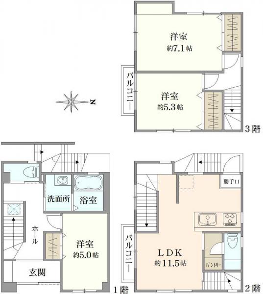 中古戸建 東京都足立区江北３丁目 日暮里・舎人ライナー江北駅 3,580万円