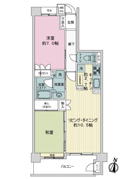 中古マンション 埼玉県さいたま市南区鹿手袋7丁目 JR埼京線武蔵浦和駅 3,180万円
