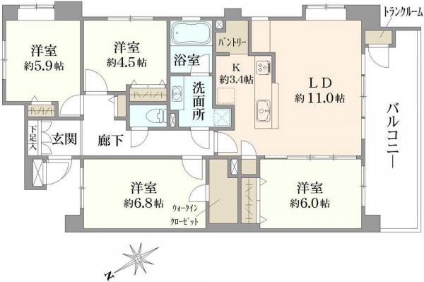 中古マンション 東京都調布市多摩川１丁目 京王競馬場線西調布駅 6,480万円