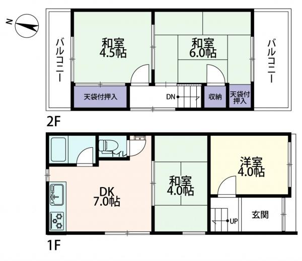 中古戸建 大阪市福島区大開１丁目 大阪メトロ千日前線野田阪神駅 2,100万円