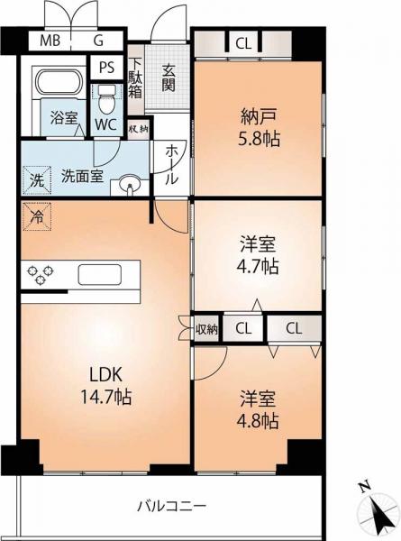 中古マンション 神戸市兵庫区新開地１丁目 神戸高速東西線新開地駅 2,390万円