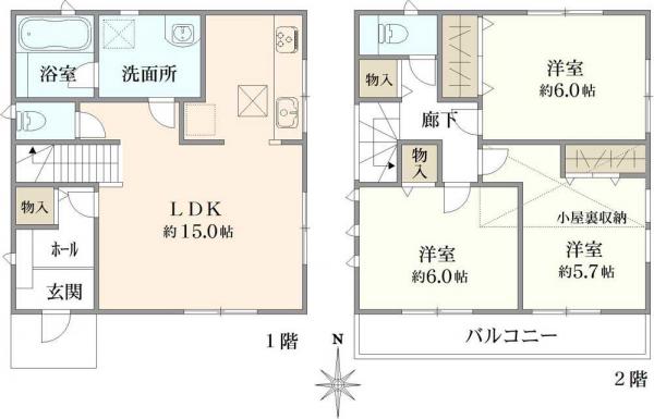 中古戸建 東京都立川市若葉町３丁目 西武国分寺線鷹の台駅 4,180万円