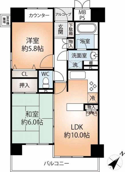 中古マンション 神戸市中央区筒井町３丁目 阪神本線春日野道駅 1,980万円