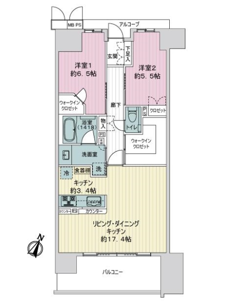 中古マンション 兵庫県神戸市中央区磯辺通４丁目 JR東海道本線（米原〜神戸）三ノ宮駅 7,880万円