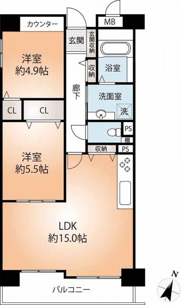 中古マンション 神戸市中央区雲井通２丁目 JR東海道本線（米原〜神戸）三ノ宮駅 4,280万円