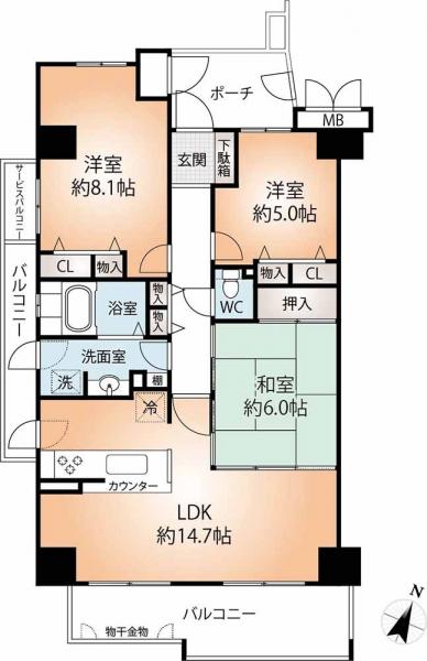 中古マンション 神戸市東灘区深江南町１丁目 JR東海道本線（米原〜神戸）芦屋駅 2,480万円