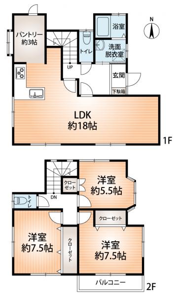 中古戸建 神戸市北区惣山町４丁目 神戸電鉄有馬線北鈴蘭台駅 1,849万円