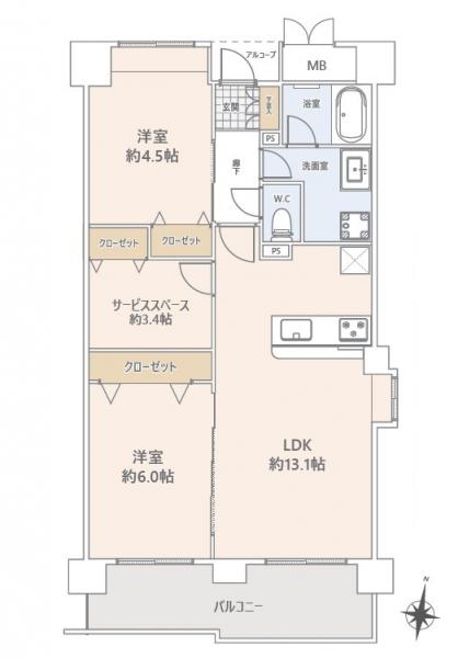 中古マンション さいたま市中央区下落合６丁目 JR埼京線与野本町駅 4,899万円