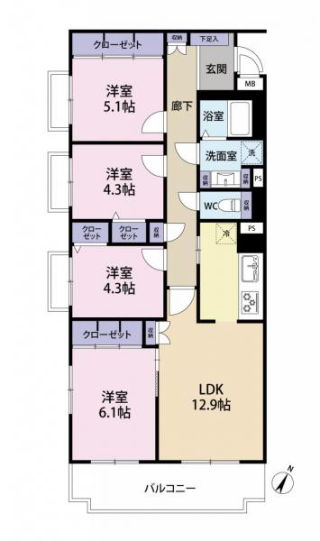 中古マンション さいたま市大宮区桜木町４丁目 JR京浜東北線大宮駅 4,990万円