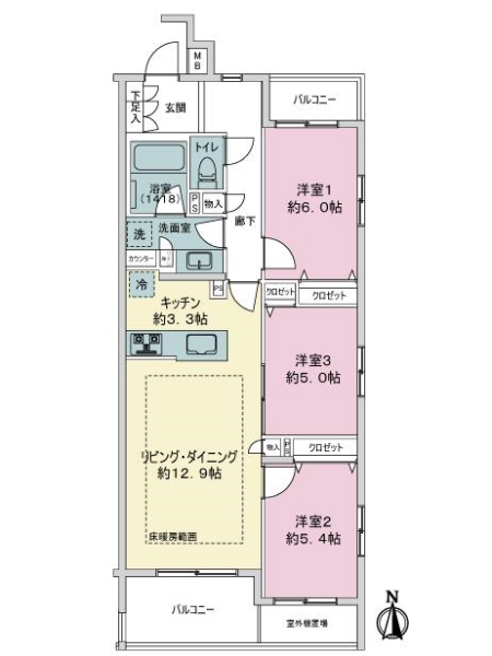 中古マンション 東京都足立区関原２丁目 東武大師線梅島駅 5,480万円