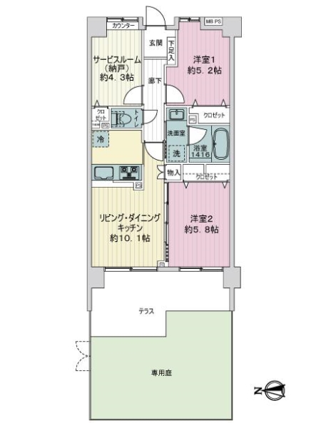 中古マンション 東京都足立区大谷田５丁目 千代田線北綾瀬駅 2,998万円