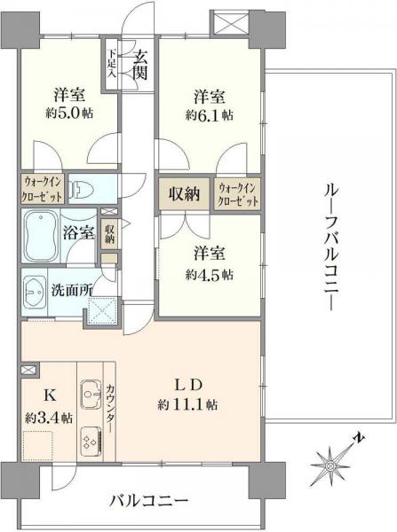 中古マンション 東京都立川市栄町４丁目 JR中央本線立川駅 4,980万円