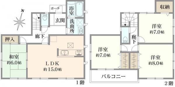 中古戸建 埼玉県さいたま市大宮区三橋４丁目 JR京浜東北線大宮駅 3,380万円