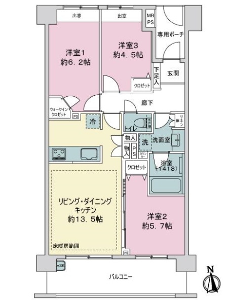 中古マンション 東京都足立区中央本町２丁目 東武大師線五反野駅 4,998万円